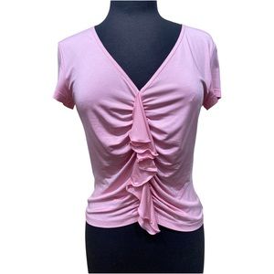 Escada pink ruffle shirt